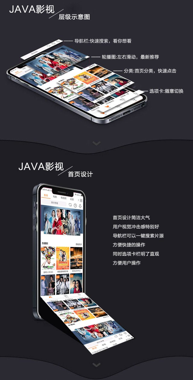 2019新UI新版JAVA原生双端影视APP投屏影视APP源码插图1