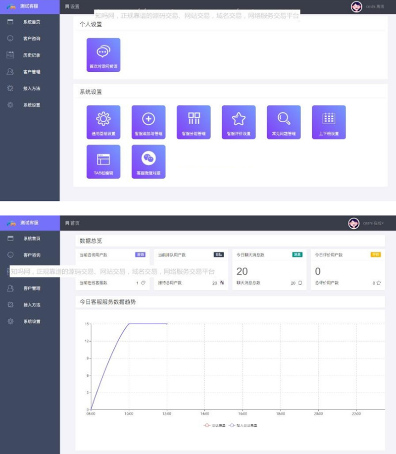 【全开源可2开】最新PHP在线客服系统IM即时通讯聊天源码微信公众号小程序H5APP网页端在线客服插图1