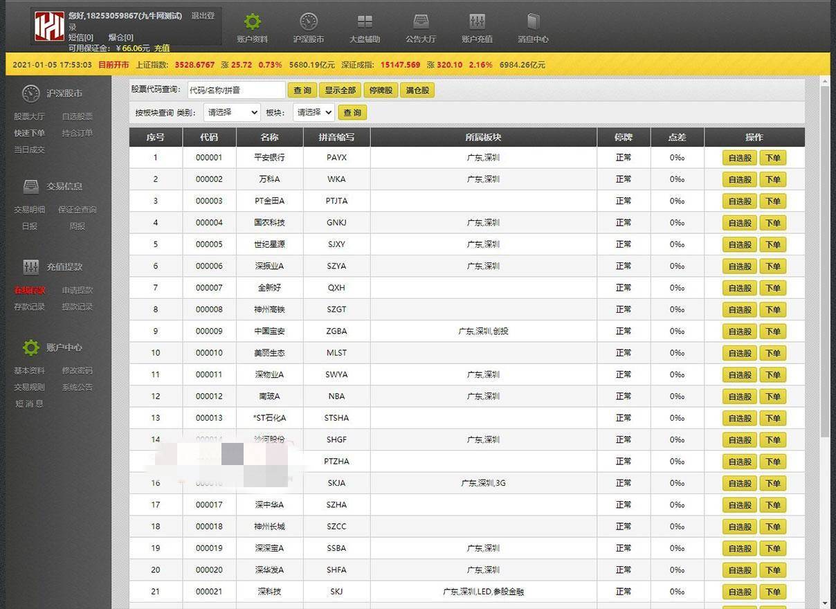 A1065 【T+0】PHP股票证券线上配资融资融券模拟交易、模拟盘平台系统源码插图3 A1065 【T+0】PHP股票证券线上配资融资融券模拟交易、模拟盘平台系统源码插图3