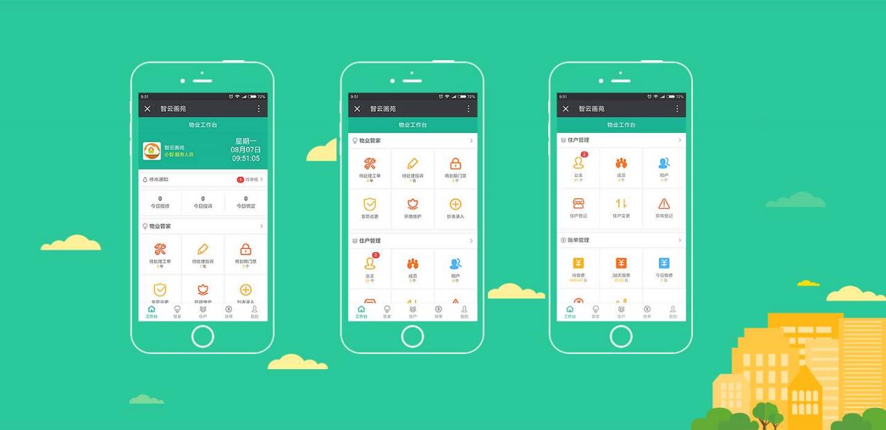 智云物业4.20+前端，物业小程序源码+前端+公众号
