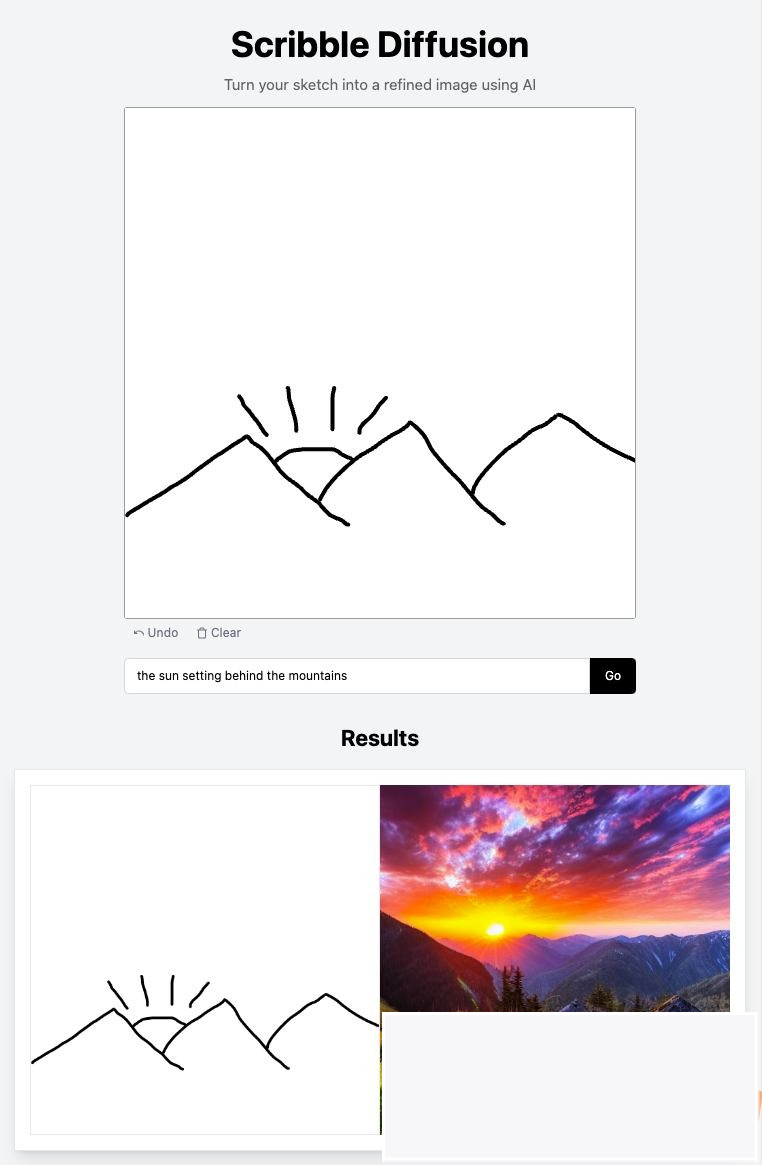 Scribble Diffusion 开源涂鸦 AI 绘画草图变成精致图像源码插图