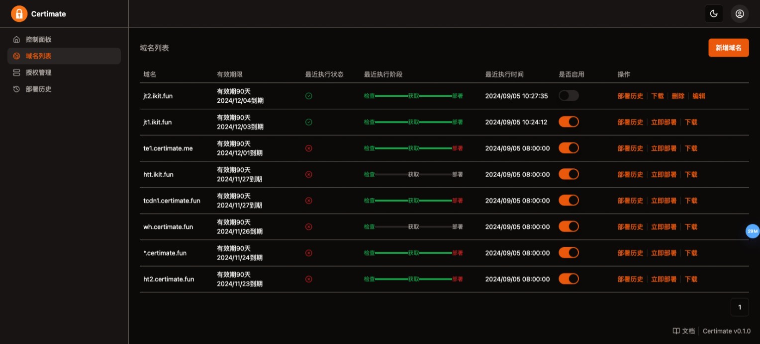 SSL证书管理系统工具网站源码，自动申请、部署SSL证书，并在证书即将过期时自动续期插图3