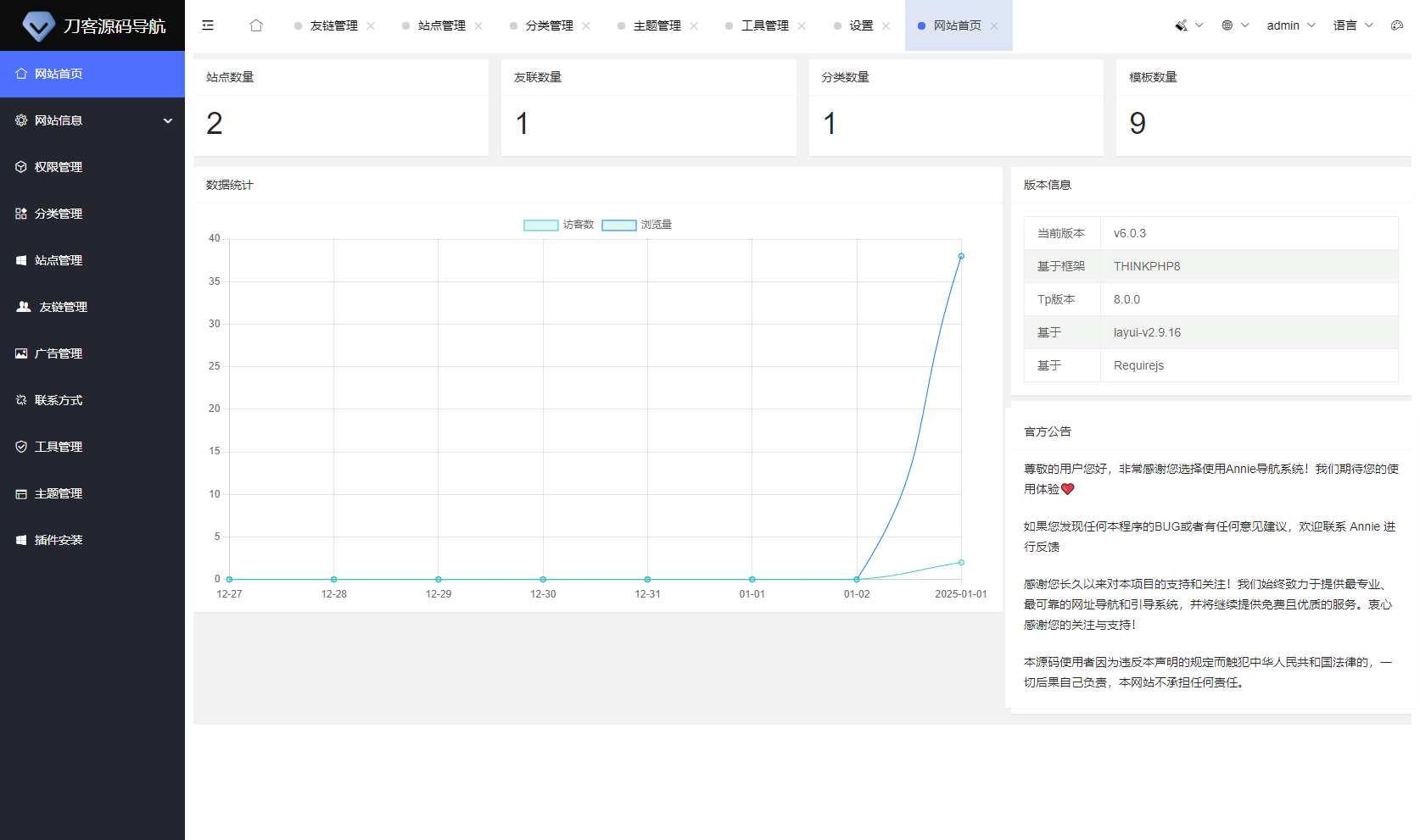 2025全新UI网址推广导航系统PHP源码插图2